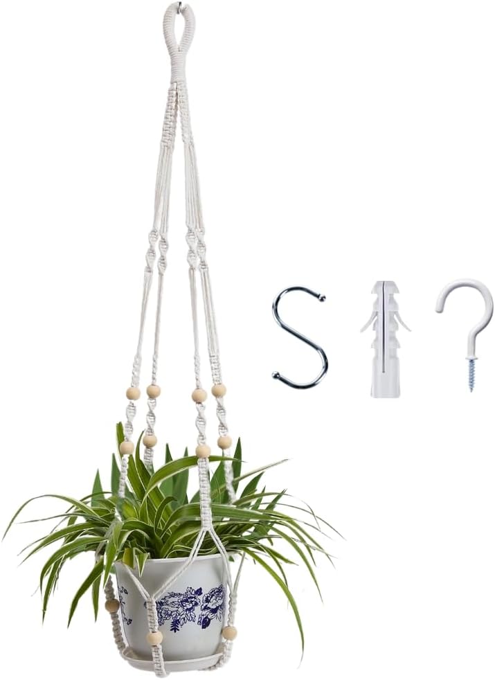 Plant Hanger Indoor, Macrame Plant Hangers Indoor Macrame Hanging Planters for Indoor Plants - 6 Pack Hanging Plant Holders Indoor Hanging, Macromay Plant Hangers for Indoor Plant Hanger,Gray