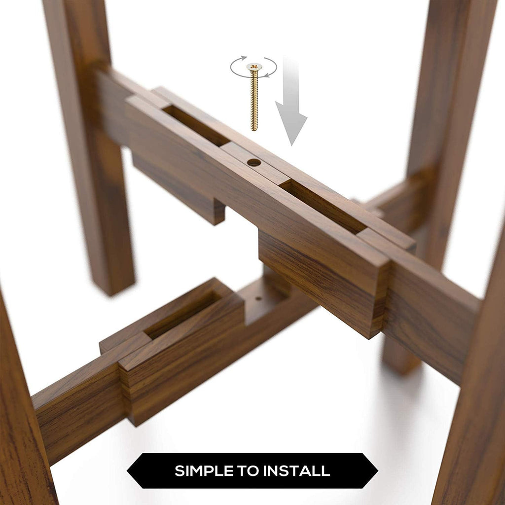 Mid Century Plant Stand - Solid Wood Item Stand Handmade with Acacia - Fits Medium & Large Pots Sizes 8 to 12 inches (Not Included) (Adjustable Width: 8-12 inches, Dark Brown)