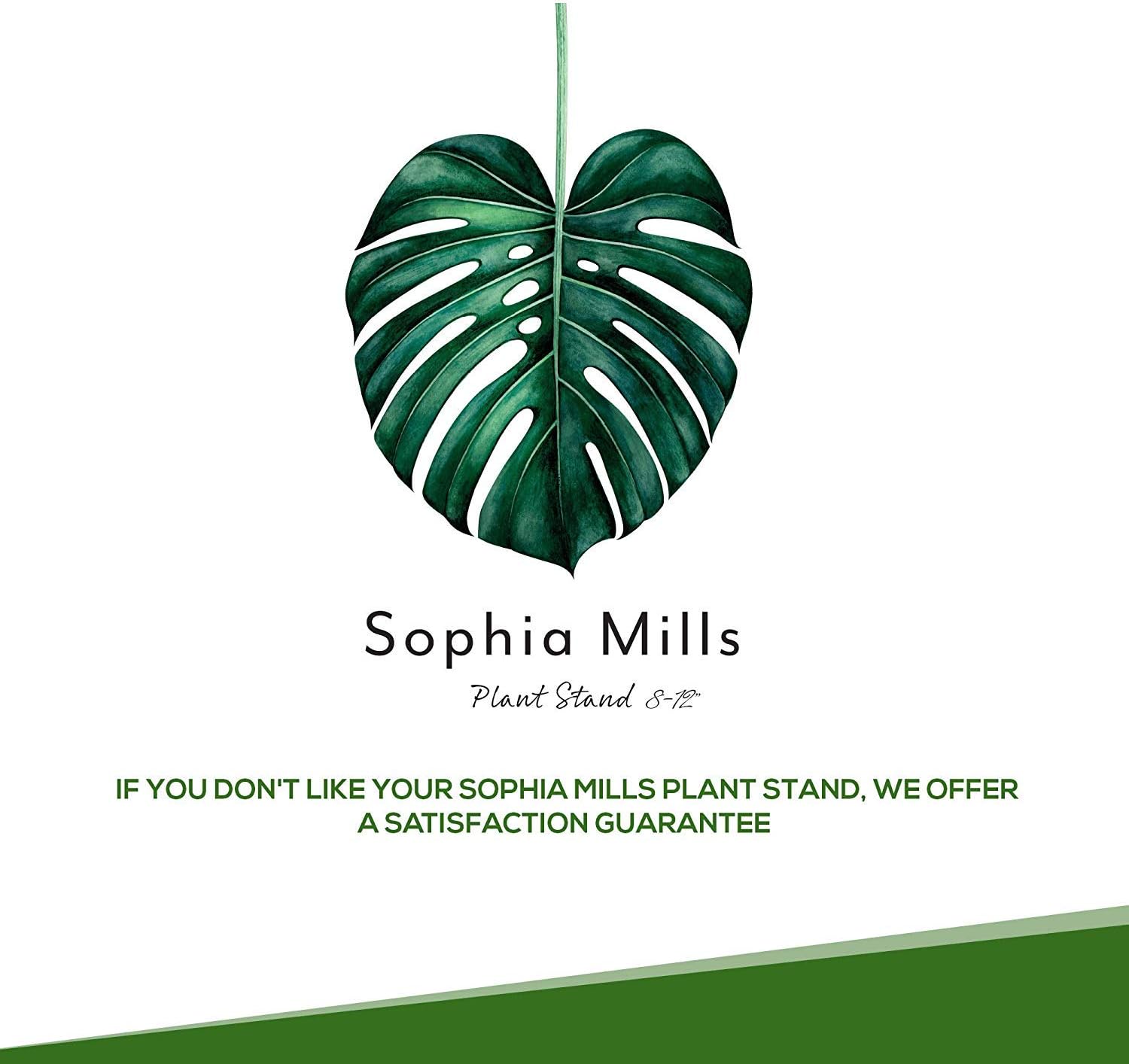 Mid Century Plant Stand - Solid Wood Item Stand Handmade with Acacia - Fits Medium & Large Pots Sizes 8 to 12 inches (Not Included) (Adjustable Width: 8-12 inches, Dark Brown)