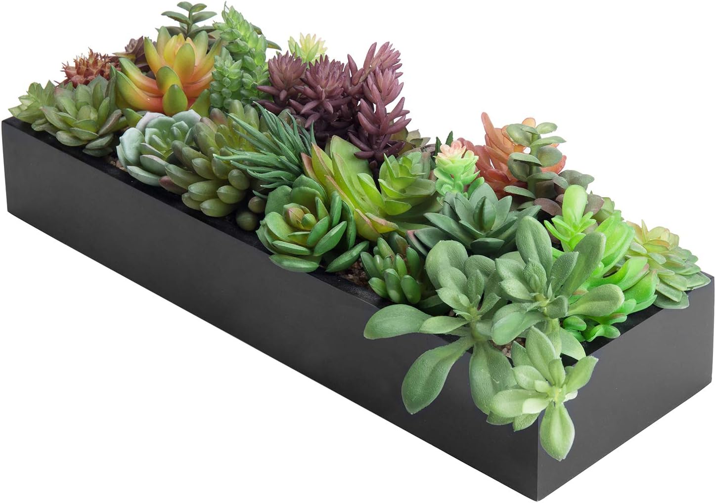 MyGift Faux Succulent Plant Arrangement in 12-Inch Gray Cement Pot