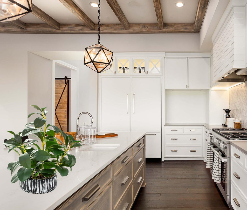 AlphaAcc Artificial Succulents Plants Decor Greenery Fake Succulents Indoor Potted Fake Plant with Rustic Black Clay Planter for Farmhouse Room Bathroom Bedroom Kitchen Office Dese Coffee Table Decor