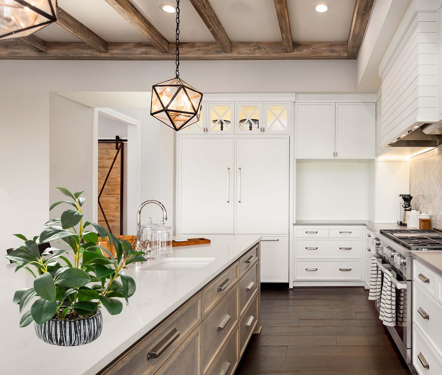 AlphaAcc Artificial Succulents Plants Decor Greenery Fake Succulents Indoor Potted Fake Plant with Rustic Black Clay Planter for Farmhouse Room Bathroom Bedroom Kitchen Office Dese Coffee Table Decor