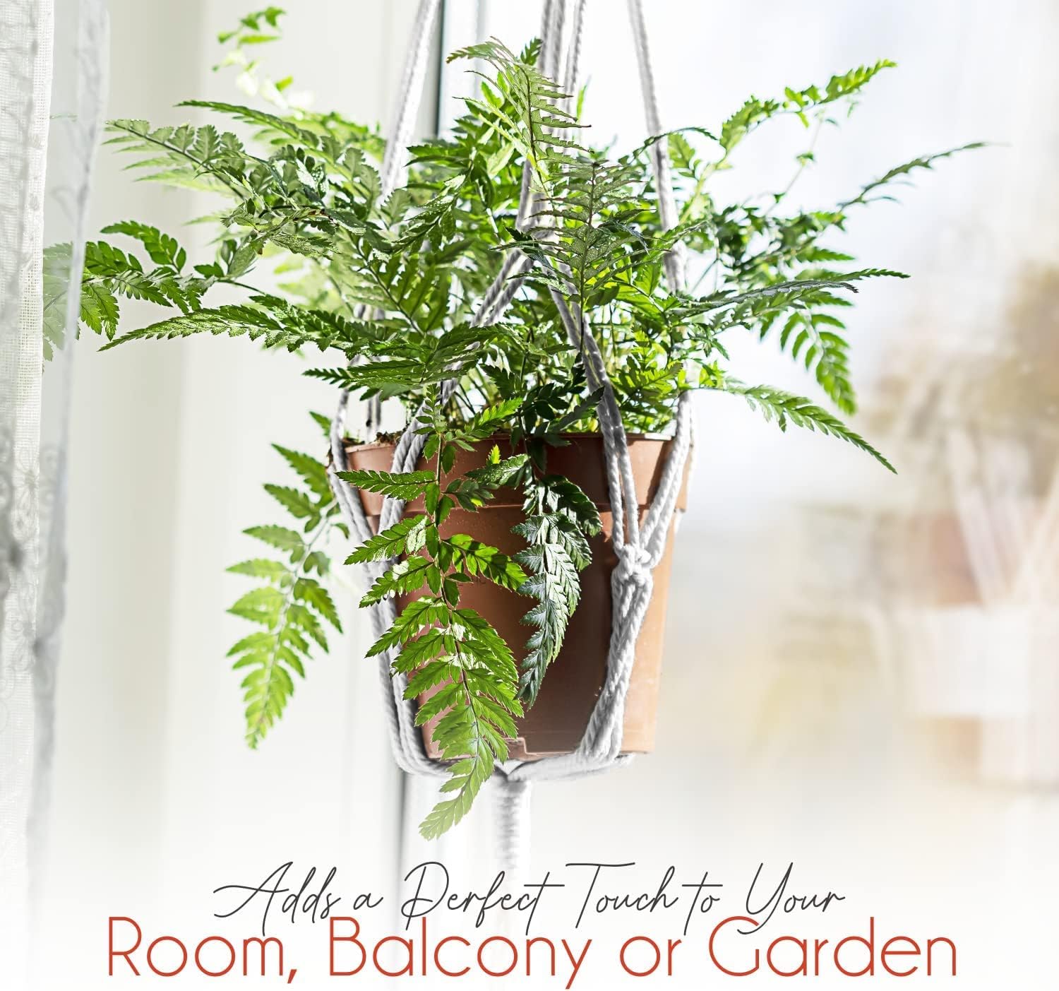 Plant Hanger Indoor, Macrame Plant Hangers Indoor Macrame Hanging Planters for Indoor Plants - 6 Pack Hanging Plant Holders Indoor Hanging, Macromay Plant Hangers for Indoor Plant Hanger,Gray