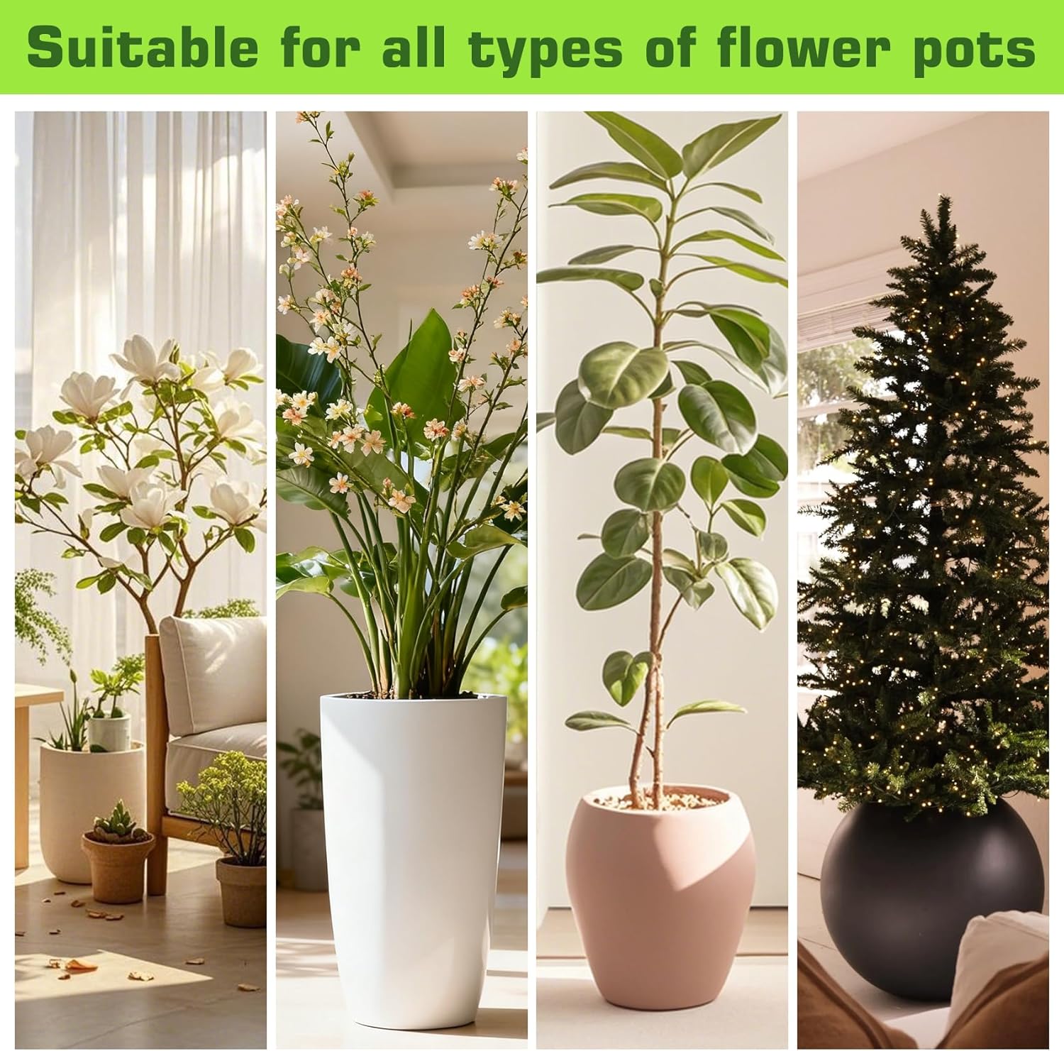 Adjustable Height Plant Risers for Pots Indoor & Outdoor 2 PCS , 12-21" Height, 6/8/10" Base - Iron Rise Plant Fillers Risers for Tall, Square, Round, Tapered Planters