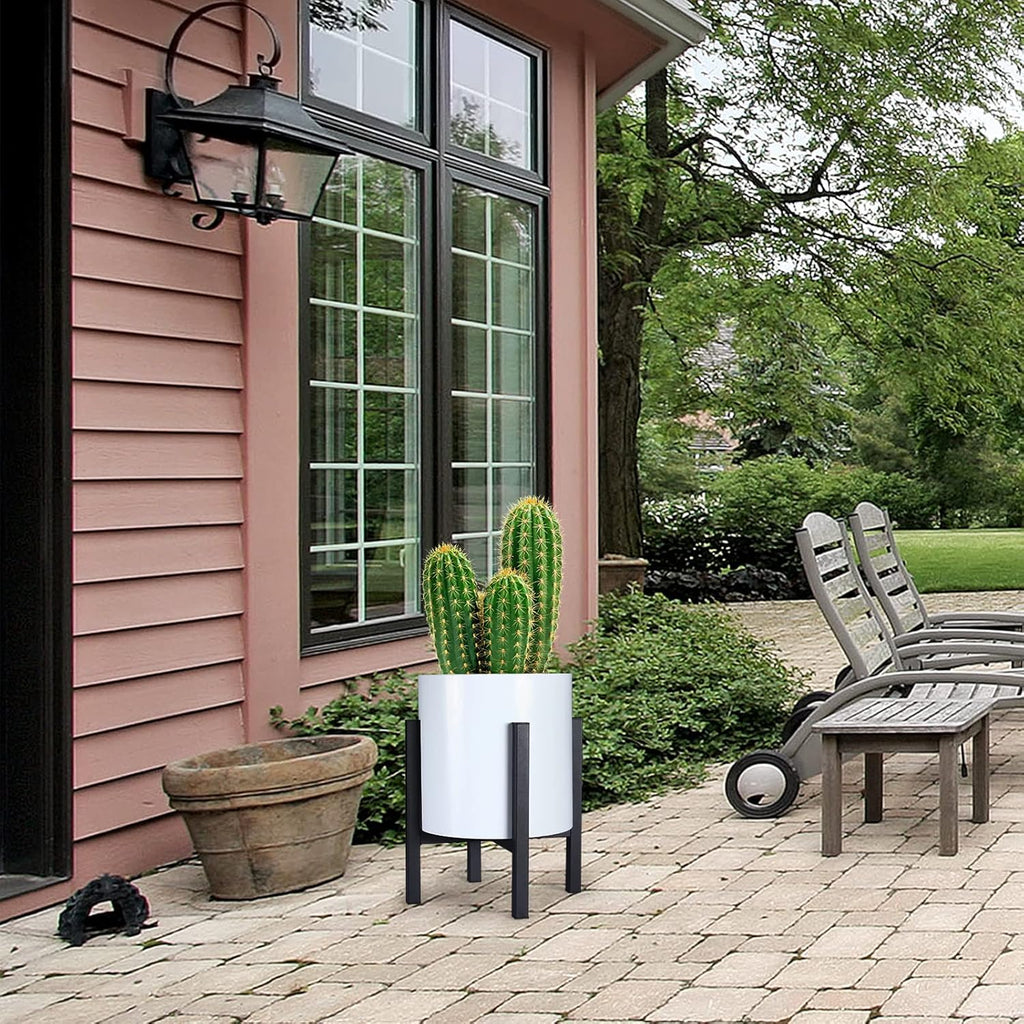 YueTong 2 Pack Indoor Plant Stand for Large Plants, Outdoor Plant Stands Fits 12-16 inch Pot,Adjustable Metal Heavy Duty Planter Stand(Matte Black)